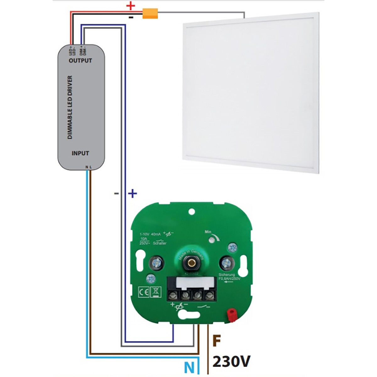 LED Panel - Aigi - Dimmbar - 60x60 - Universalweiß 4000K - 40W Einbau Quadratisch - Mattweiß - Flimmerfreies