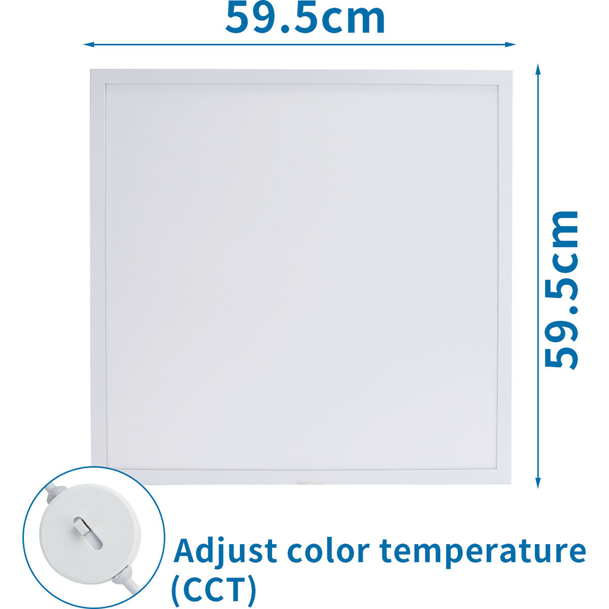 LED Panel - Aigi Hyron - 60x60 - Anpassbare Lichtfarbe CCT - 40W - Einbau - Quadrat - Mattweiß - Aluminium - Flimmerfreies