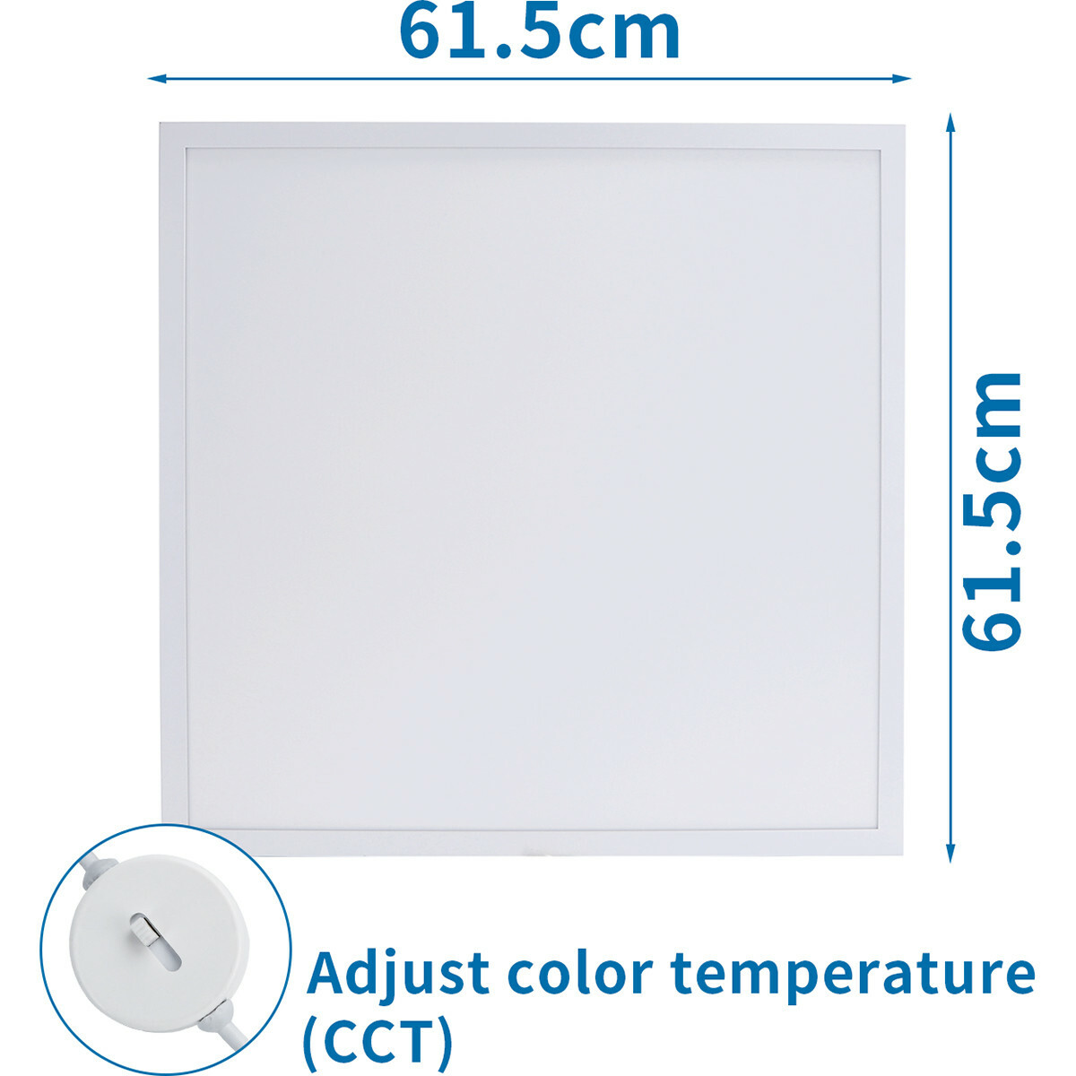 LED Panel - Aigi Hyron - 62x62 - Anpassbare Lichtfarbe CCT - 32W UGR19 - Einbau - Quadrat - Mattweiß - Aluminium - Flimmerfreies