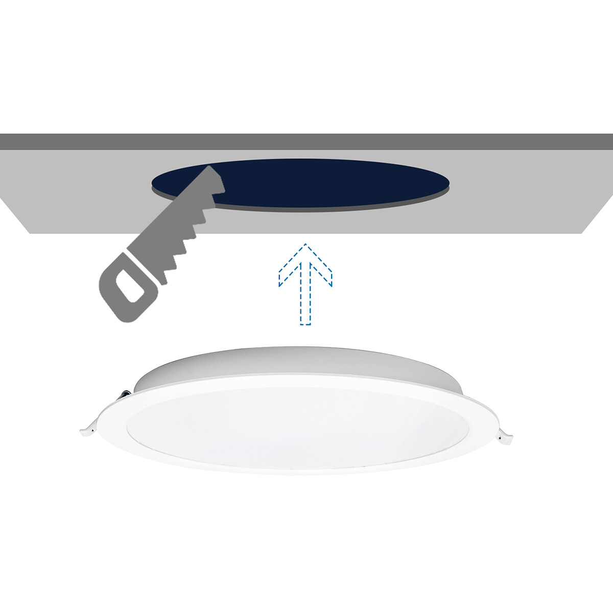 LED Panel - Downlight - Aigi - Neutralweiß 4000K - 24W - Ø30 - Einbau - Rund - Weiß - Flimmerfrei