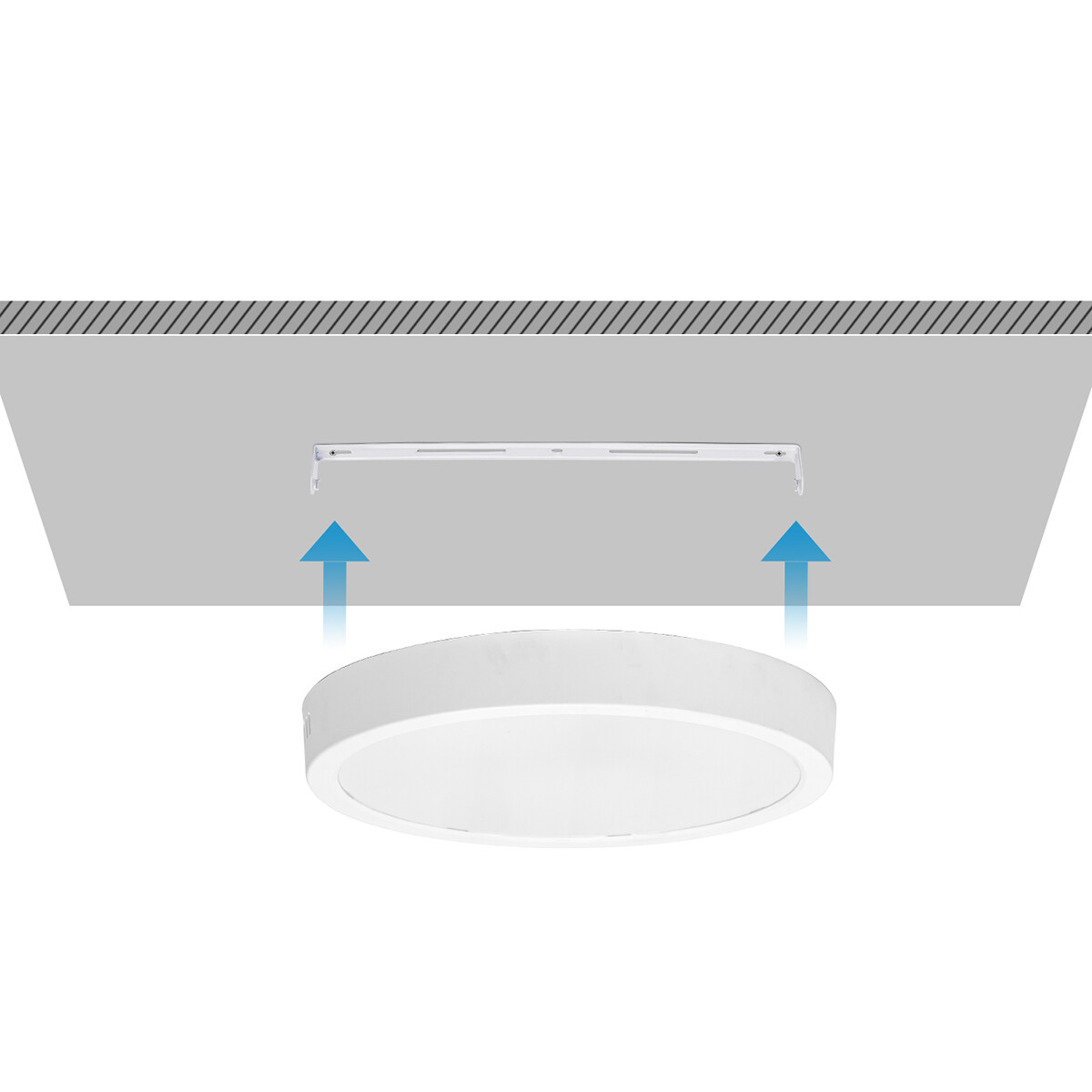 LED Panel - Downlight - Aigi - Neutralweiß 4000K - 24W - Ø30 - Aufbau - Rund - Weiß - Flimmerfrei