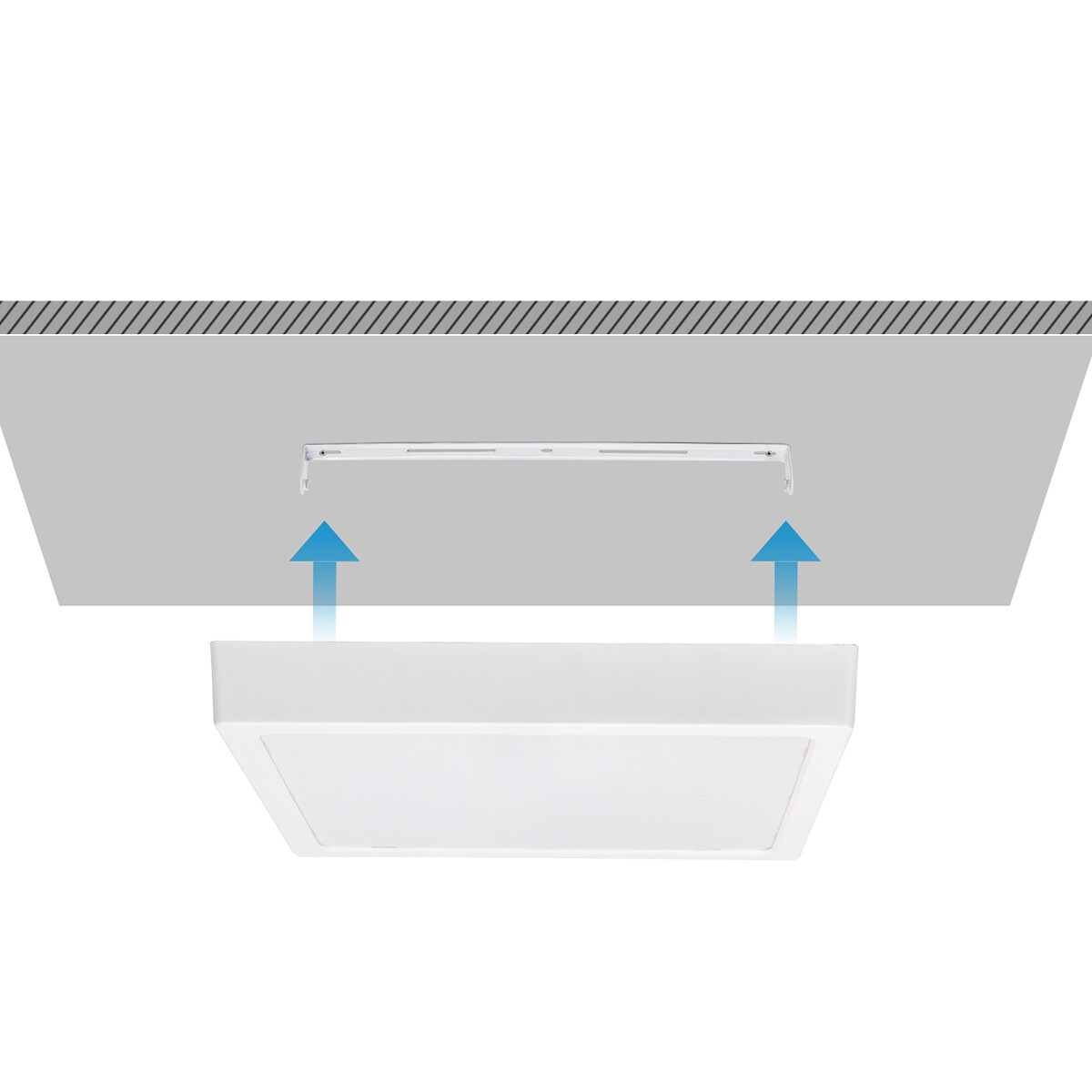 LED Panel - Downlight - Aigi - Neutralweiß 4000K - 24W - 30x30 - Aufbau - Quadrat - Weiß - Flimmerfrei