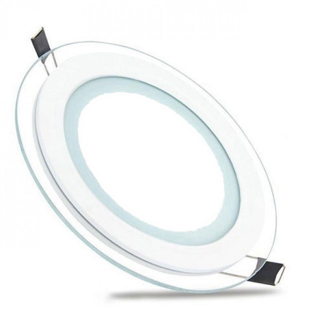 LED Downlight Slim - Einbau Rund 15W - Tageslicht 6400K - Mattweiß Glas - Ø200mm