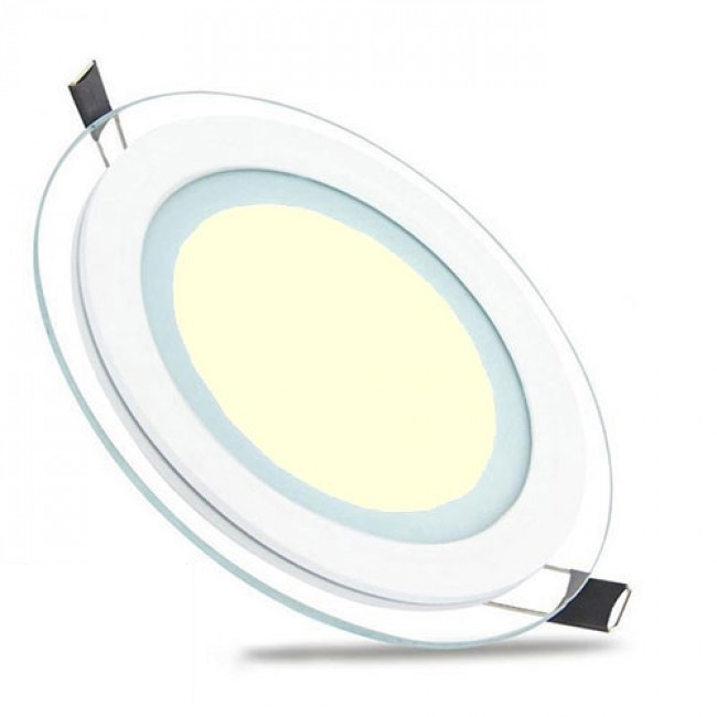 LED Downlight Slim - Einbau Rund 12W - Warmweiß 3000K - Mattweiß Glas - Ø160mm