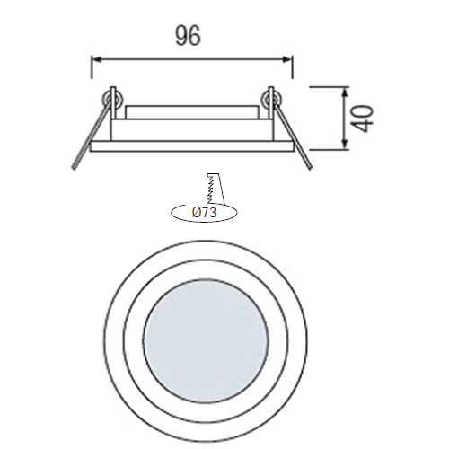 LED Downlight Slim - Einbau Rund 6W - Universalweiß 4200K - Mattweiß Glas - Ø96mm