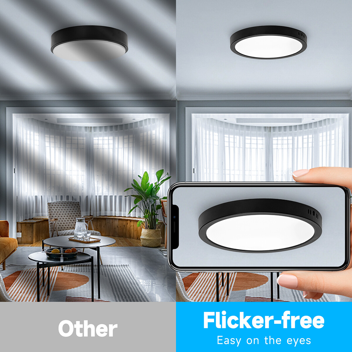 LED-Panel - Downlight - Velvalux - Ø30 - 24W 2700lm - Anpassbare Lichtfarbe CCT - Aufbau - Rund - Schwarz - Flimmerfrei