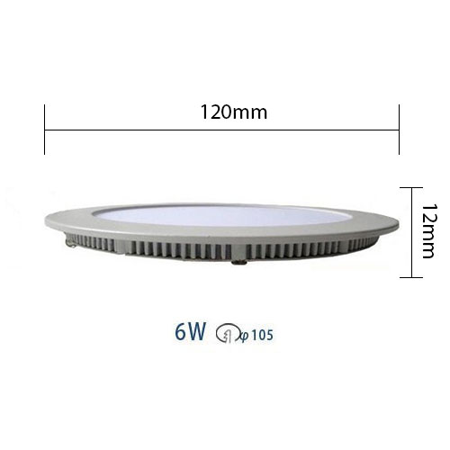 LED Downlight Slim - Einbau Rund 6W - Dimmbar - Extra Warmweiß 2700K - Mattschwarz Aluminium - Ø120mm