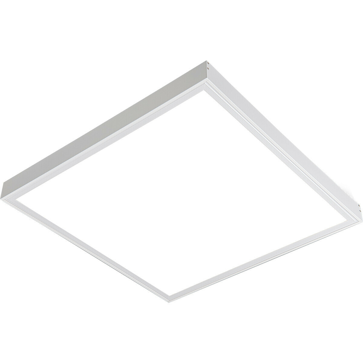 LED Panel mit Stecker - Aigi Leny - 60x60 - Kaltweiß 6000K - 32W - 3840lm - 120lm/W - High Lumen - Aufbau - Quadrat - Mattweiß - Flimmerfrei