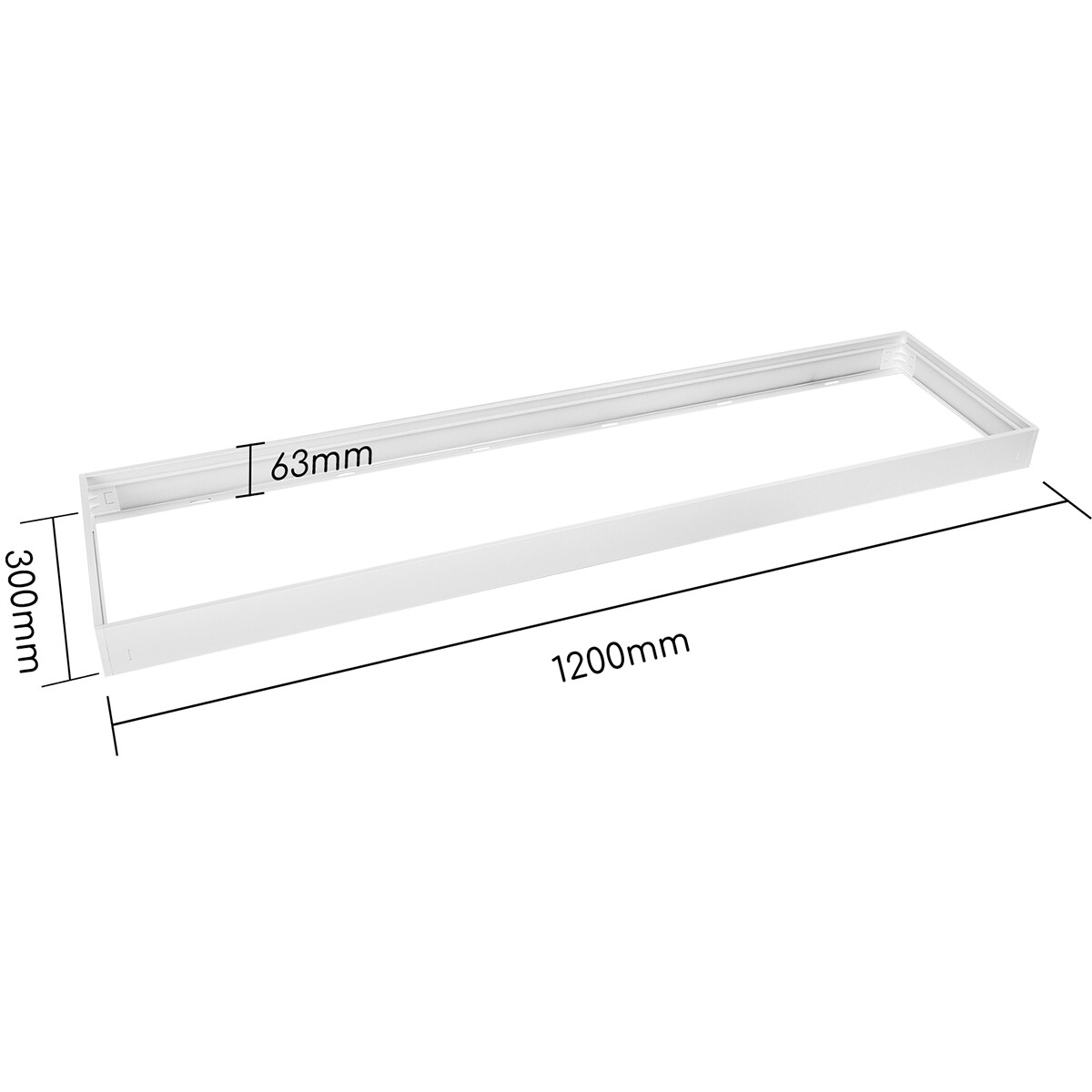 LED-Panel Aufbaurahmen - Velvalux - 30x120 - Aluminium - Rechteckig - Weiß