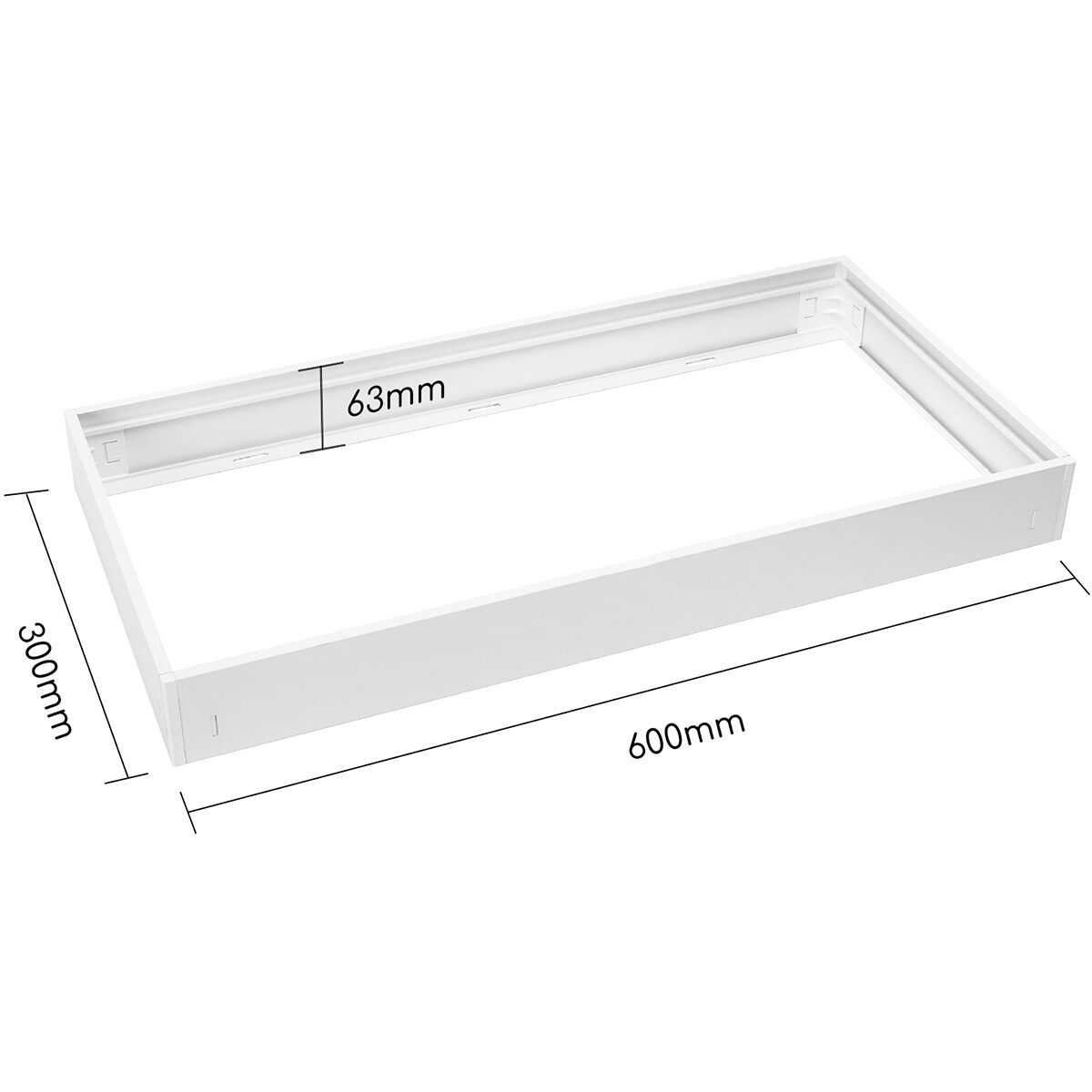 LED-Panel Aufbaurahmen - Velvalux - 30x60 - Aluminium - Rechteckig - Weiß