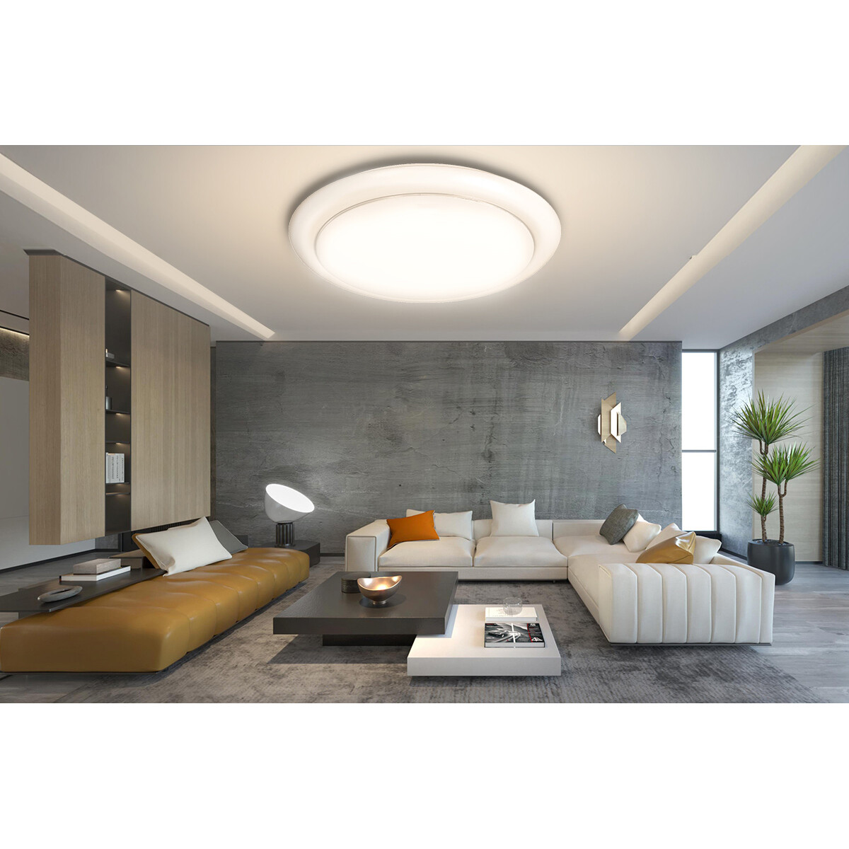 LED Deckenleuchte - Aigi Ala - Aufbau Rund 12W - Tageslicht 6500K - Mattweiß - Aluminium