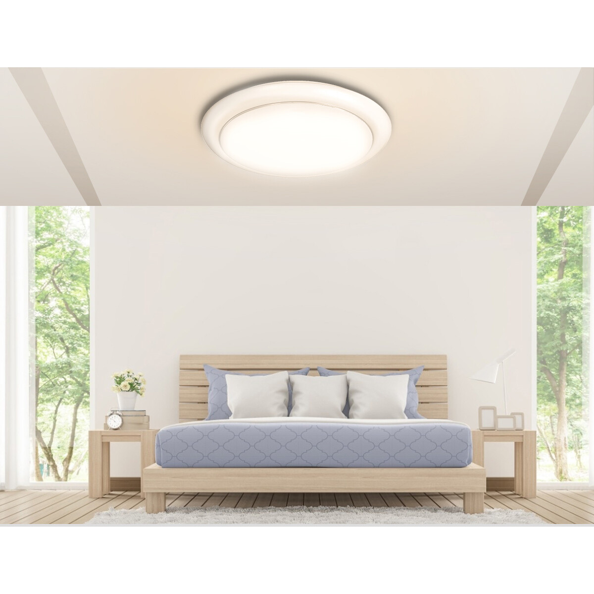 LED Deckenleuchte - Aigi Ala - Aufbau Rund 12W - Warmweiß 3000K - Mattweiß - Aluminium