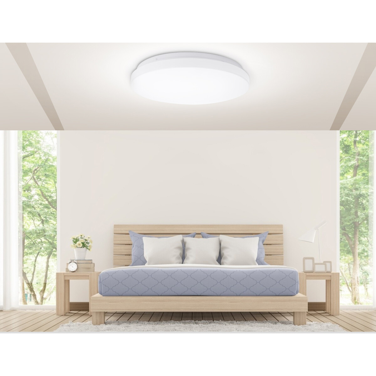 LED Deckenleuchte - Aigi Alona - Aufbau Rund - 12W - Universalweiß 4000K - Matt Weiß - Kunststoff