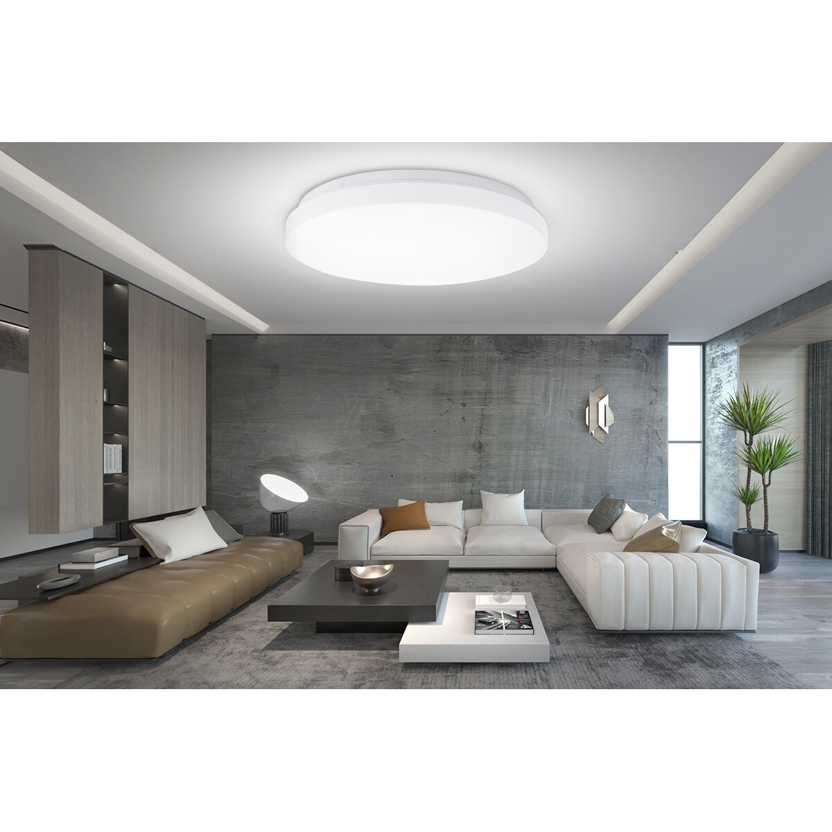 LED Deckenleuchte - Aigi Alona - Aufbau Rund - 12W - Universalweiß 4000K - Matt Weiß - Kunststoff