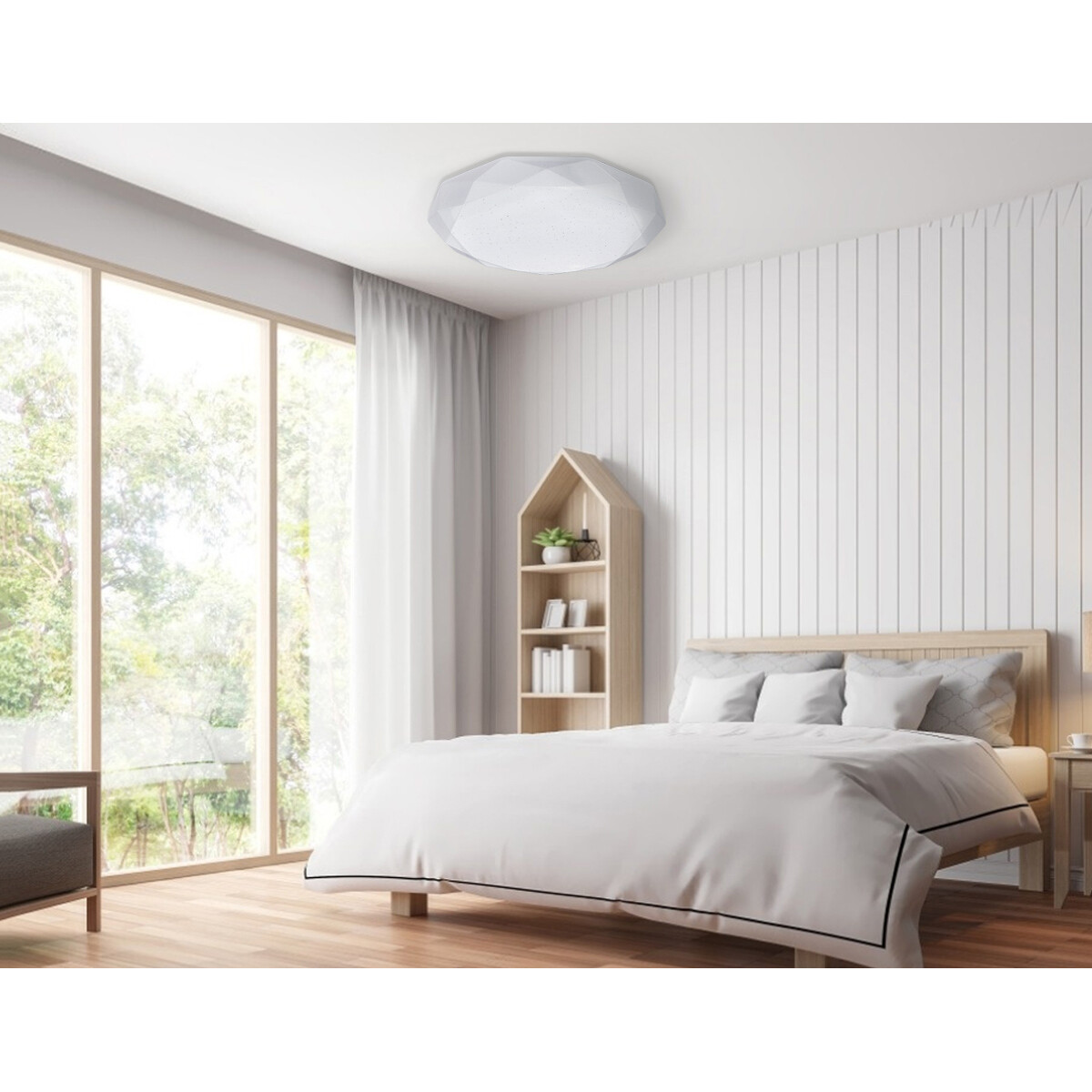 LED Deckenleuchte - Aigi Dian - Aufbau Rund 12W - Warmweiß 3000K - Mattweiß - Aluminium