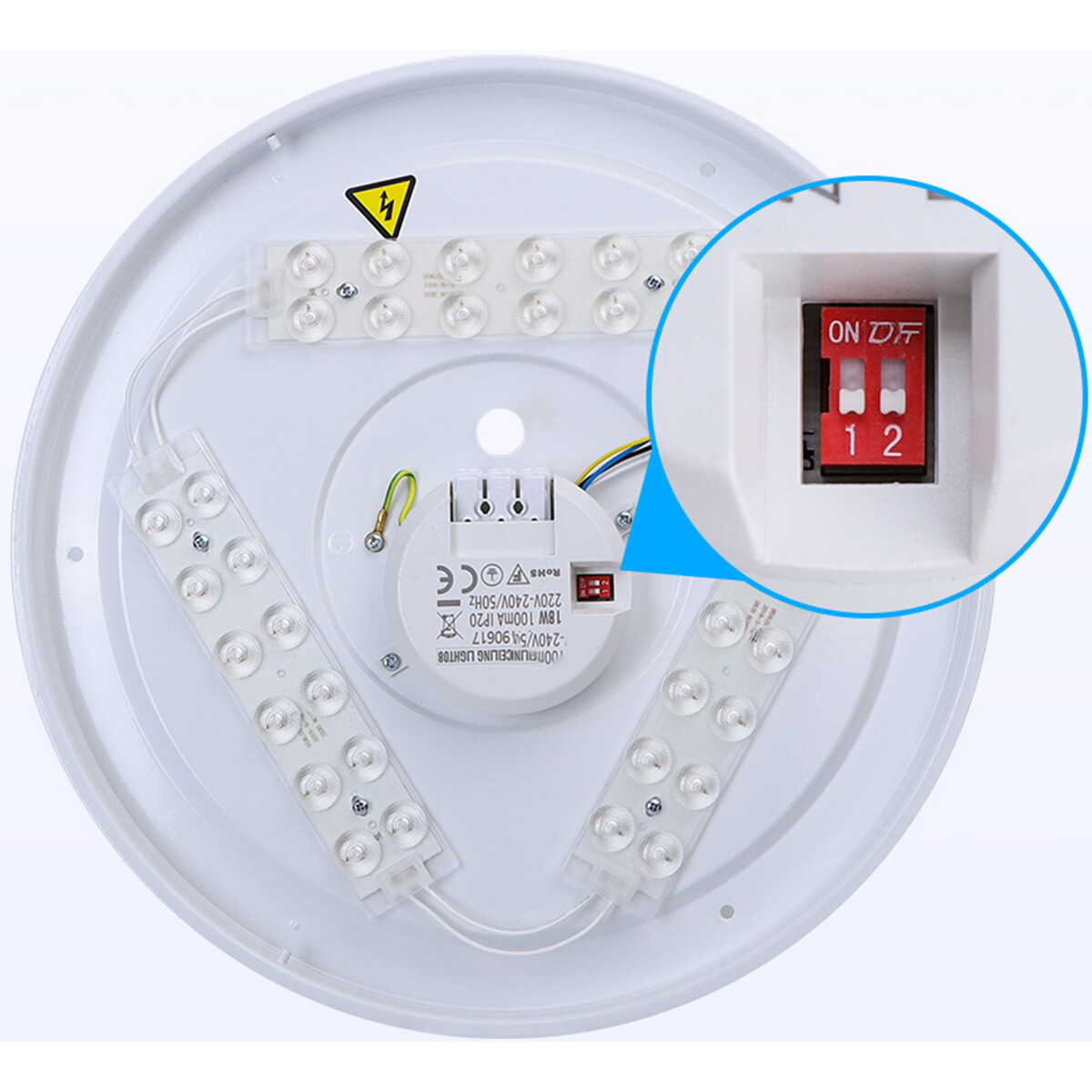 LED Deckenleuchte - Aigi Monilo - Aufbau Rund - 18W - Anpassbare Lichtfarbe - Mattweiß - Stahl