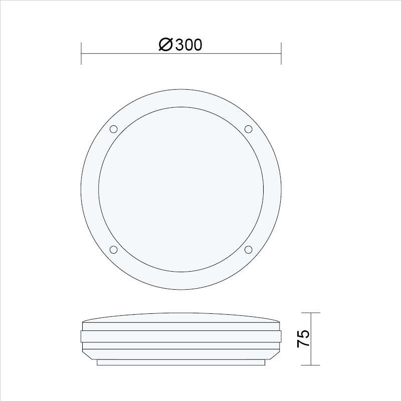 LED Deckenlampe - Badezimmerleuchte - Prixa Pauly - Aufbau - Rund - E27-Fassung - Spritzwassergeschützt IP44 - Mattschwarz - Kunststoff