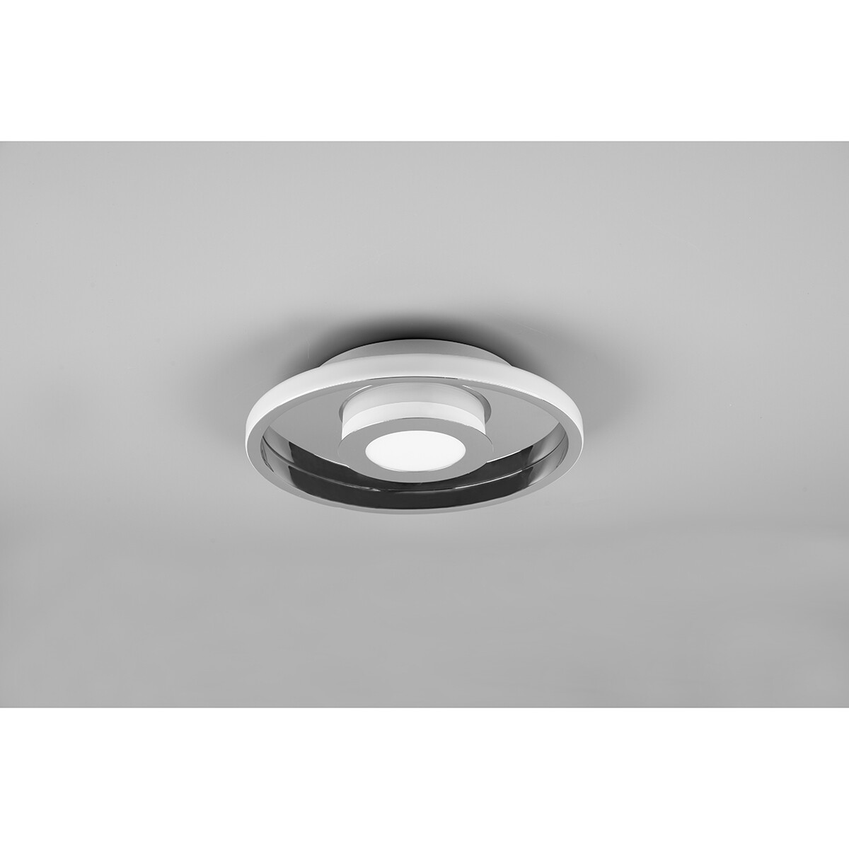 LED Deckenlampe - Badezimmerleuchte - Trion Asmaya - Aufbau Rund 28W - Spritzwassergeschützt IP44 - Dimmbar - Warmweiß 3000K - Mattchrom - Aluminium