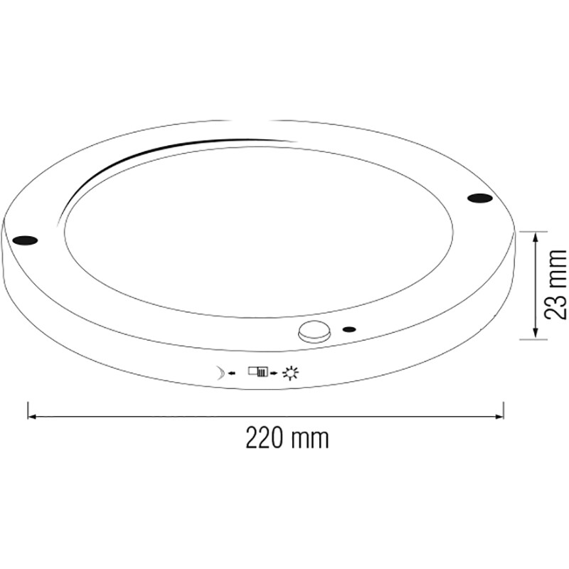 LED Deckenleuchte mit Bewegungs- und Tages-/Nachtsensor - 18W - Anpassbare Lichtfarbe CCT - 360° Sichtfeld - Aufbau-/Einbau - Rund - Matt Weiß