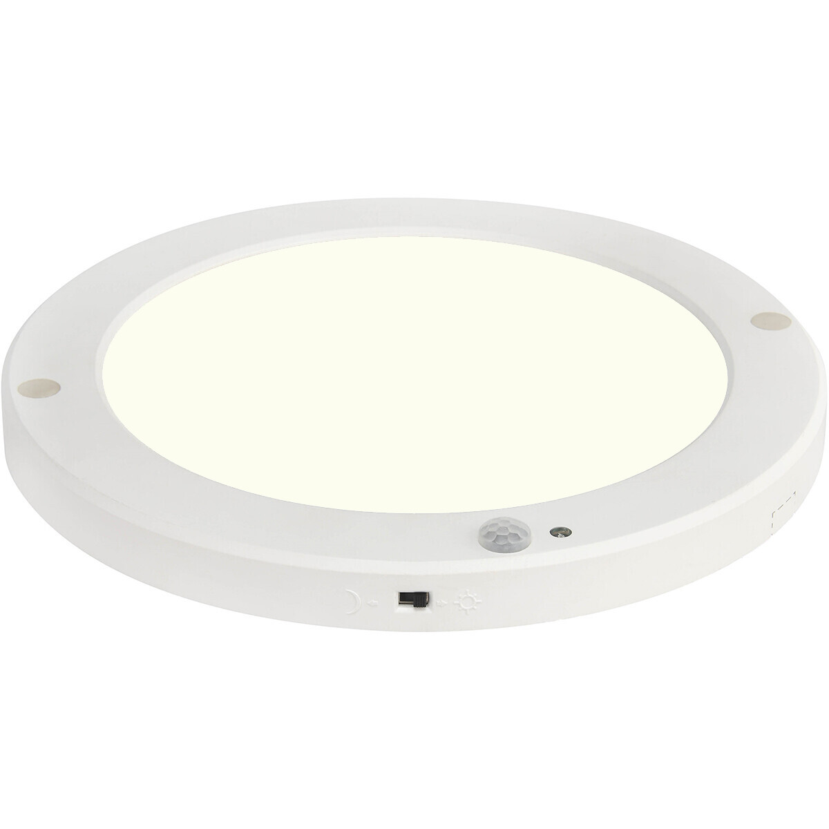 LED Deckenleuchte mit Bewegungs- und Tages-/Nachtsensor - 18W - Universalweiß 4000K - 360° Sichtfeld - Aufbau-/Einbau - Rund - Matt Weiß