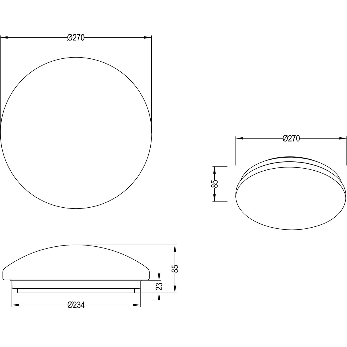 LED Deckenleuchte mit Bewegungsmelder - Trion Poly - Aufbau Rund 12W - Spritzwassergeschützt IP44 - Warmweiß 3000K - 360° - Mattweiß