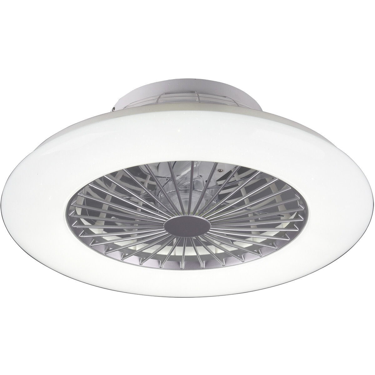 LED Deckenleuchte mit Ventilator - Deckenlüfter - Trion Romina - 30W - Rund - Matt Titan - Kunststoff