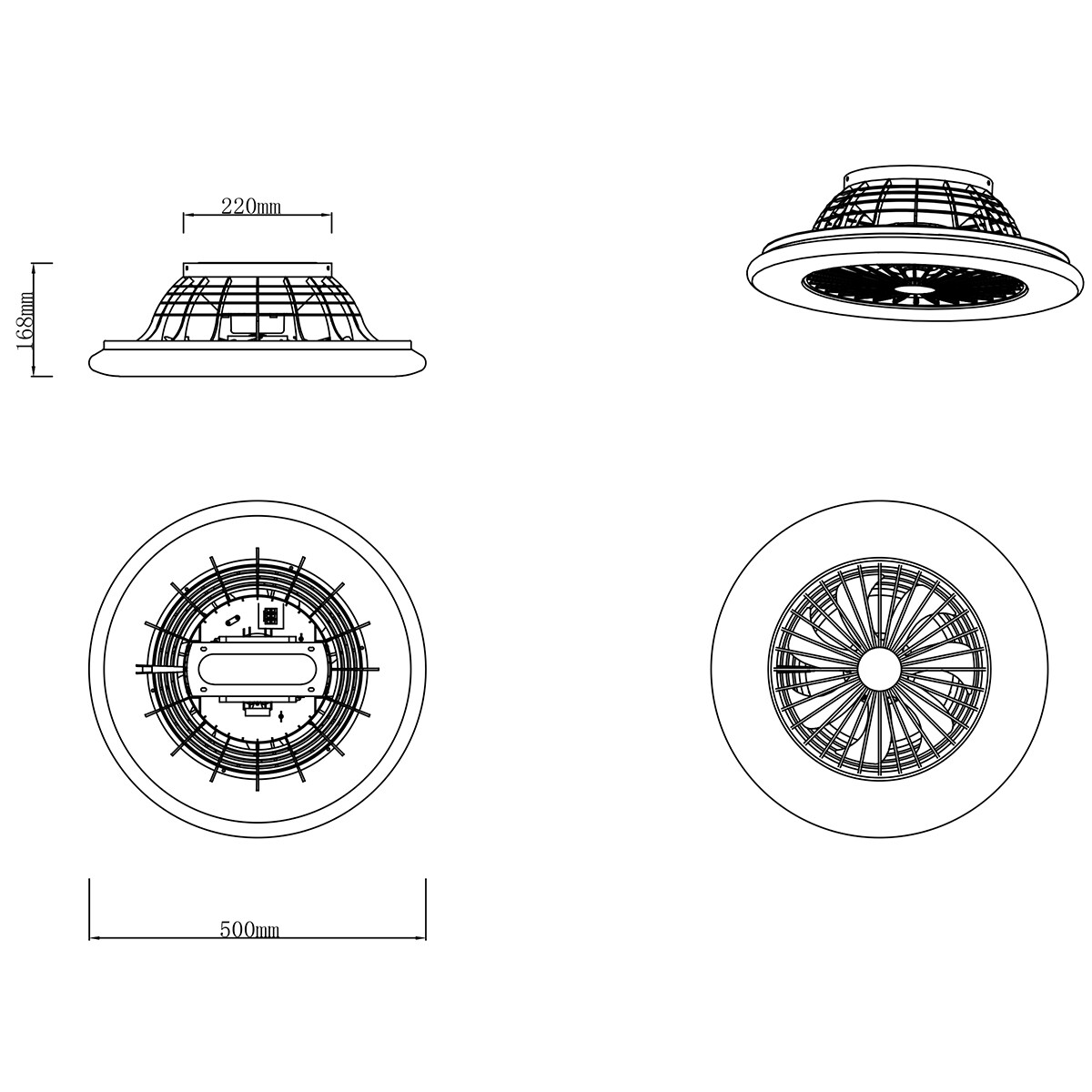 LED Deckenleuchte mit Ventilator - Deckenlüfter - Trion Romina - 30W - Rund - Matt Titan - Kunststoff