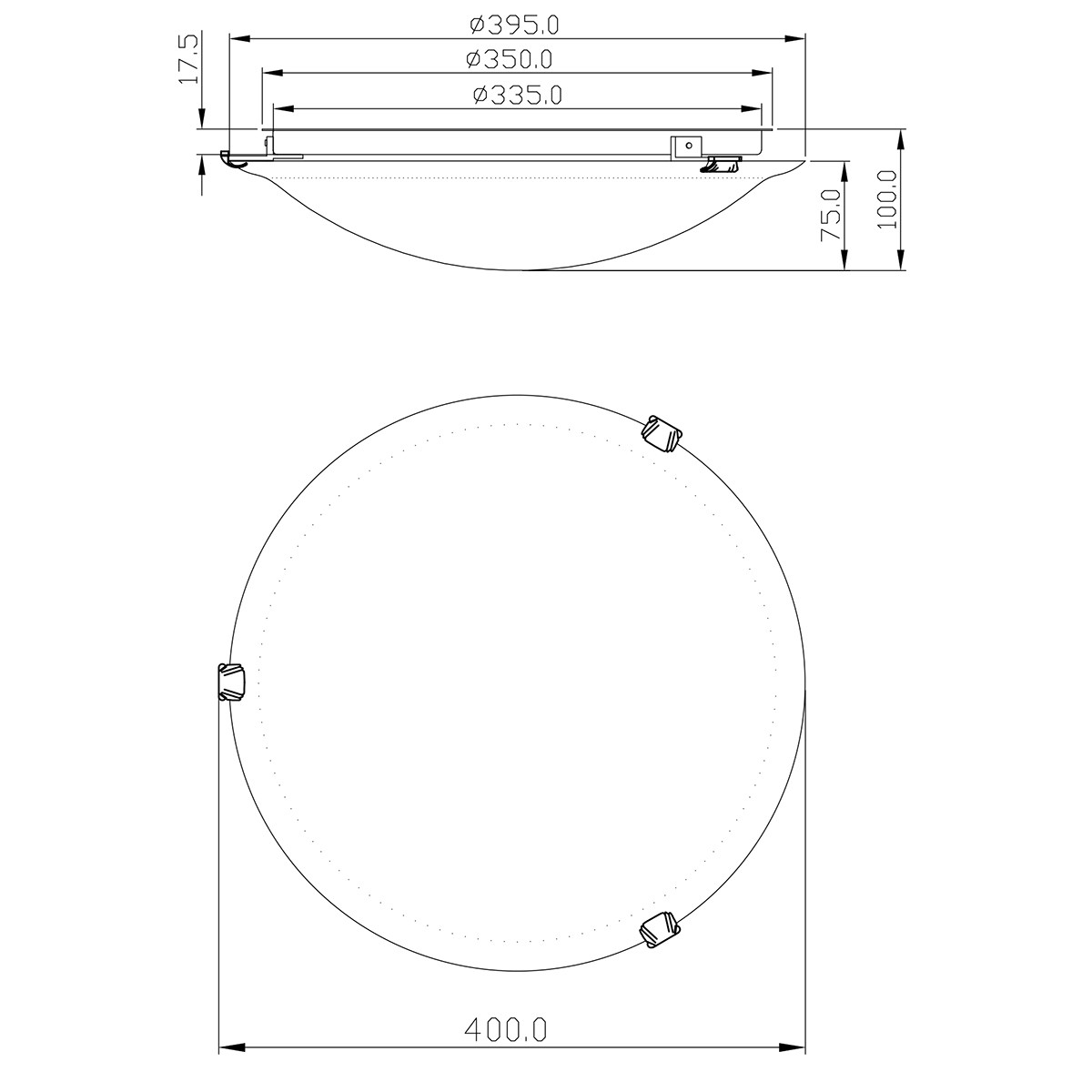 LED Deckenleuchte - Deckenbeleuchtung - Trion Adirona XL - E27 Sockel - Rund - Matt Nickel - Aluminium