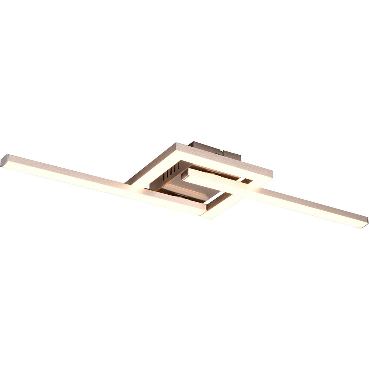 LED Deckenleuchte - Deckenbeleuchtung - Trion Aile - 17W - Warmweiß 3000K - Drehbar - Matt Nickel - Metall