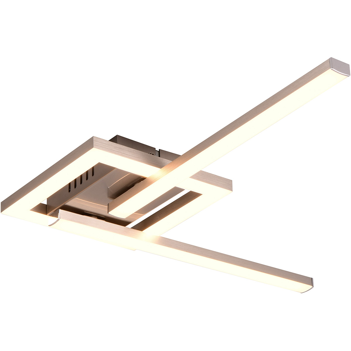 LED Deckenleuchte - Deckenbeleuchtung - Trion Aile - 17W - Warmweiß 3000K - Drehbar - Matt Nickel - Metall