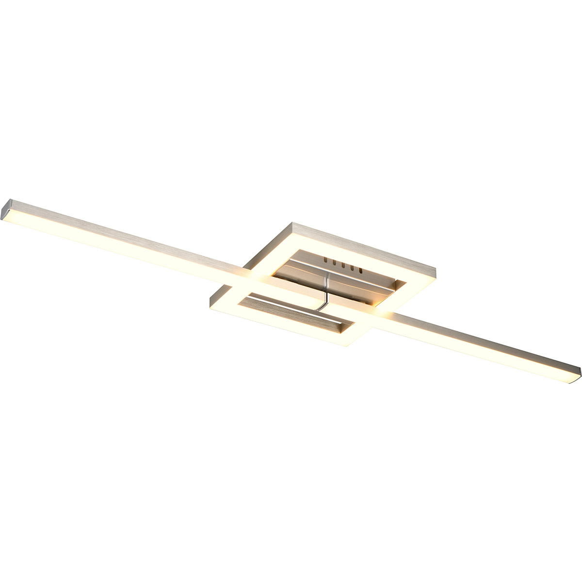 LED Deckenleuchte - Deckenbeleuchtung - Trion Aile - 17W - Warmweiß 3000K - Drehbar - Matt Nickel - Metall