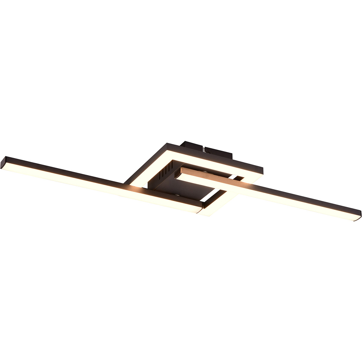 LED Deckenleuchte - Deckenbeleuchtung - Trion Aile - 17W - Warmweiß 3000K - Drehbar - Matt Schwarz - Metall