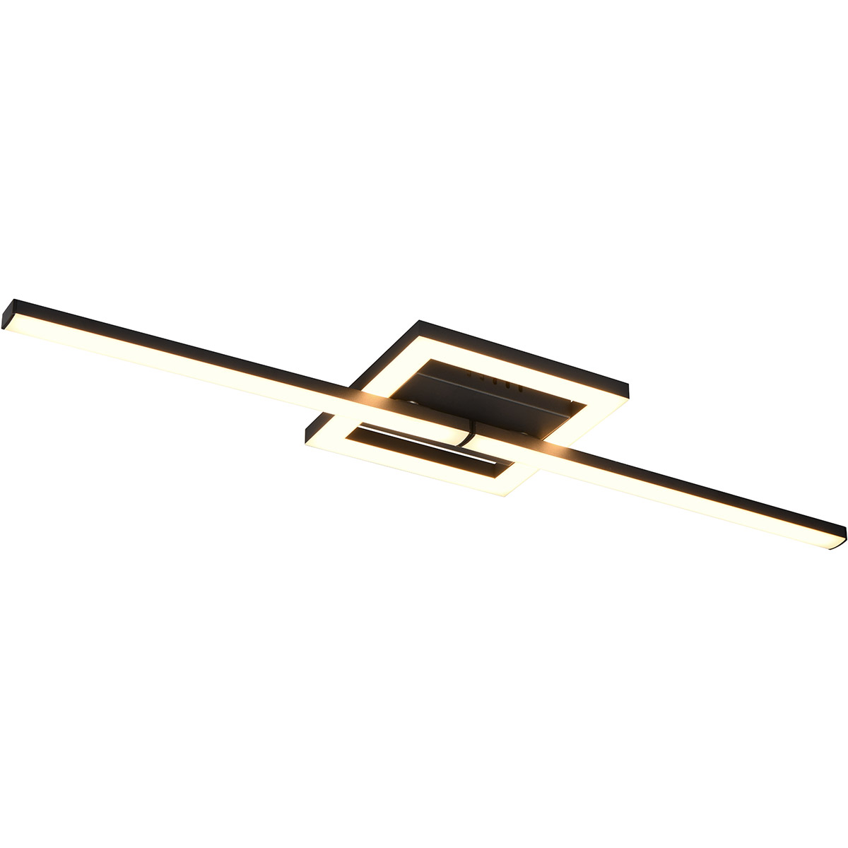 LED Deckenleuchte - Deckenbeleuchtung - Trion Aile - 17W - Warmweiß 3000K - Drehbar - Matt Schwarz - Metall