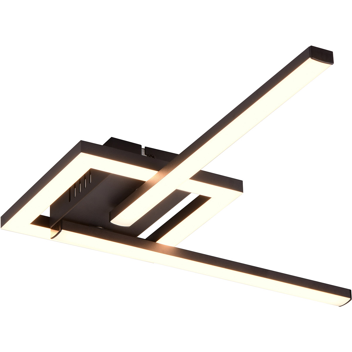 LED Deckenleuchte - Deckenbeleuchtung - Trion Aile - 17W - Warmweiß 3000K - Drehbar - Matt Schwarz - Metall