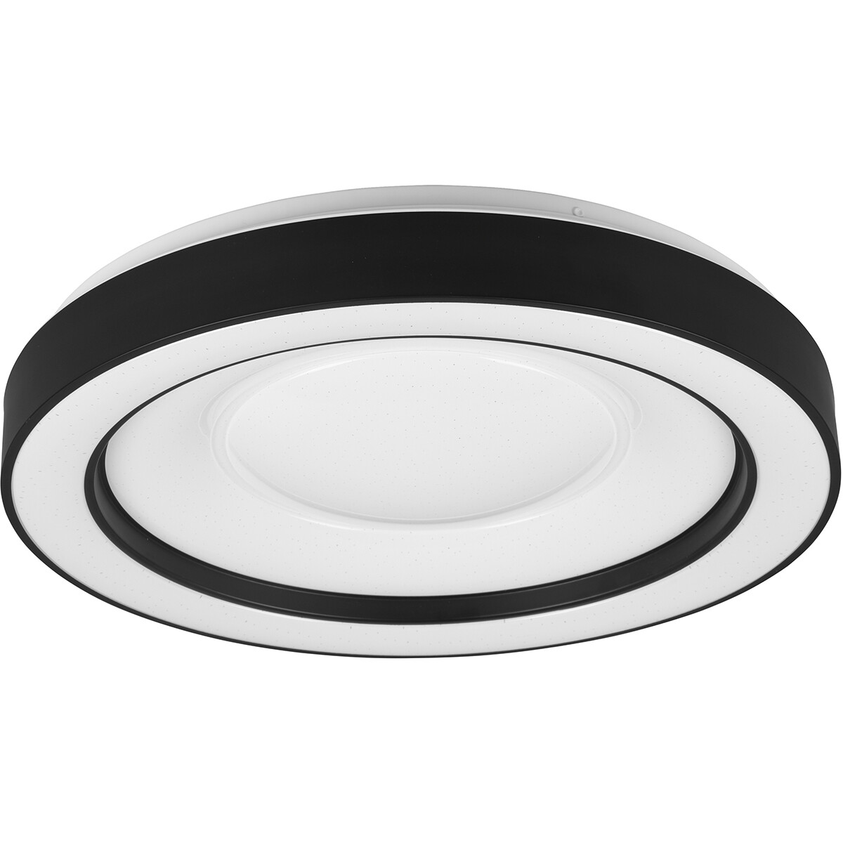 LED Deckenlampe - Deckenbeleuchtung - Trion Aroma - 22W - RGBW - Dimmbar - Anpassbare Lichtfarbe - Fernbedienung - Sternlicht - Rund - Matt Schwarz - Kunststoff