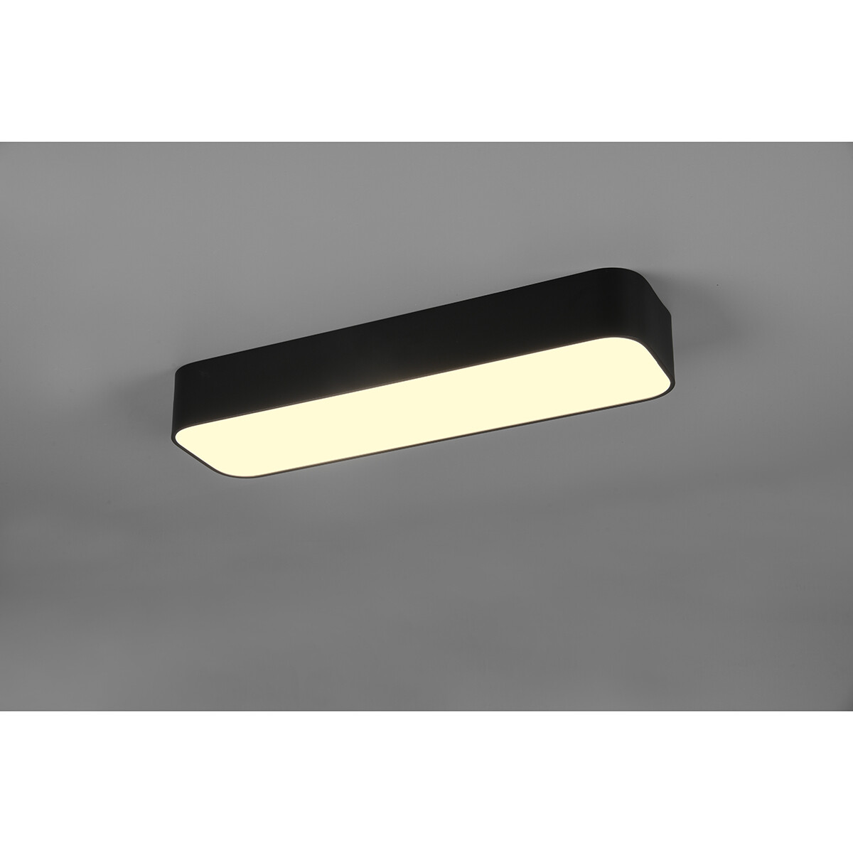 LED Deckenlampe - Deckenbeleuchtung - Trion Astinto - 21W - Anpassbare Lichtfarbe - Dimmbar - Rechteckig - Matt Schwarz - Aluminium