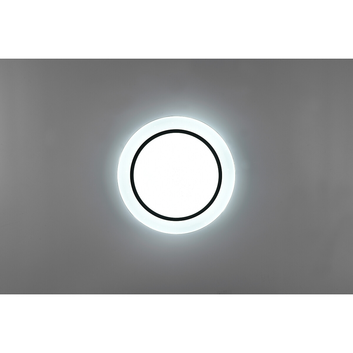 LED Deckenlampe - Deckenbeleuchtung - Trion Atras - 18W - Anpassbare Lichtfarbe - Fernbedienung - Dimmbar - Sternlicht - Rund - Matt Schwarz - Kunststoff