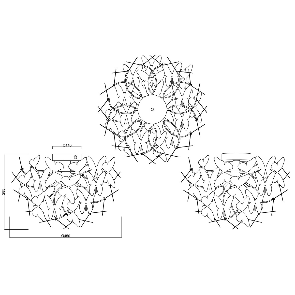 LED Deckenleuchte - Deckenbeleuchtung - Trion Baduli - G9 Sockel - 3-flammig - Rund - Chrom - Aluminium