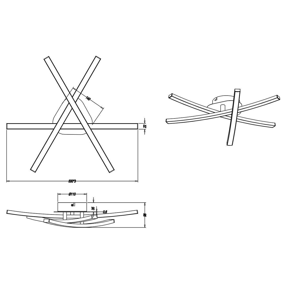 LED Deckenleuchte - Deckenbeleuchtung - Trion Cipolo - 15W - Warmweiß 3000K - Rechteckig - Chrom - Aluminium