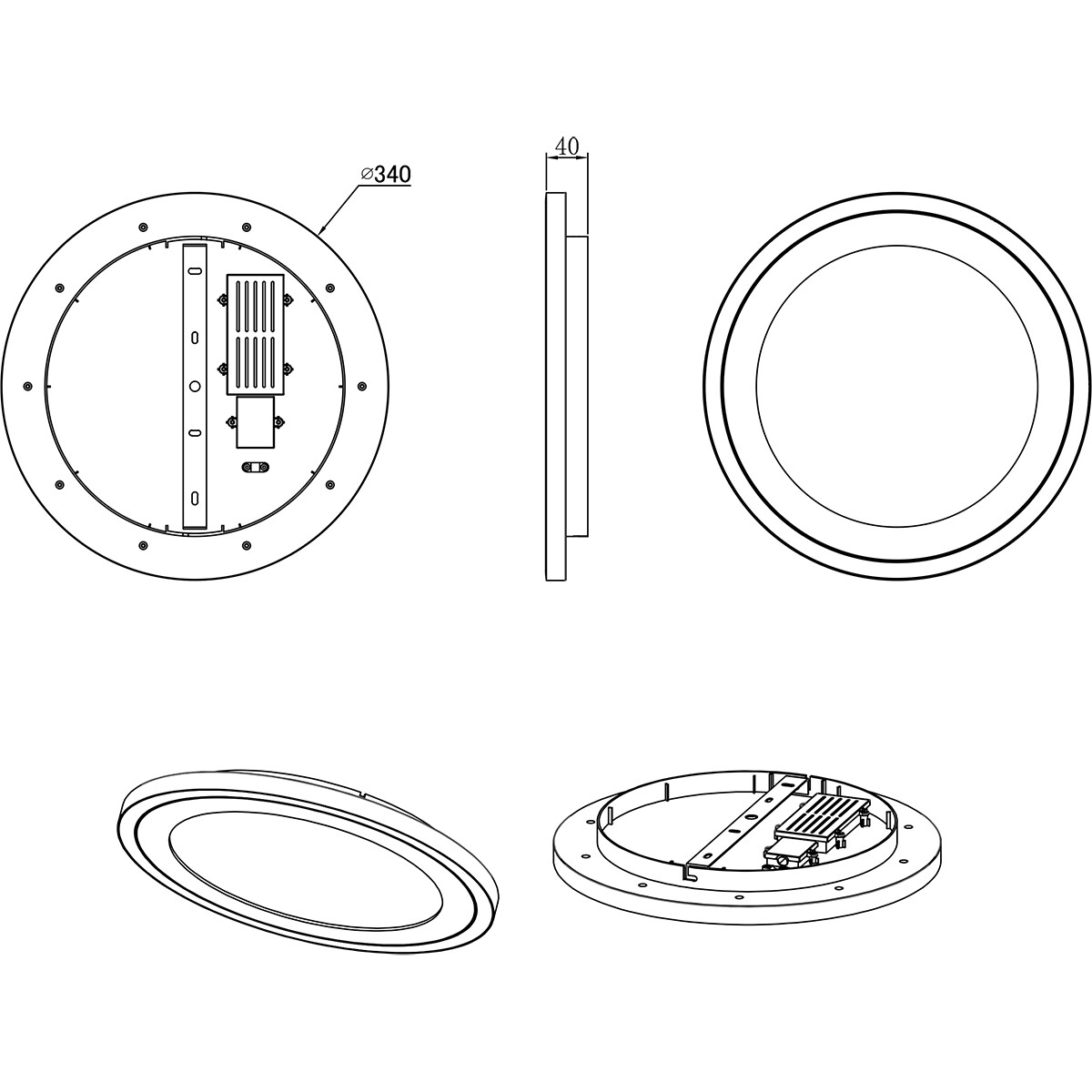 LED Deckenlampe - Deckenbeleuchtung - Trion Coman - 24.5W - Neutralweiß 4000K - Rund - Matt Weiß - Kunststoff