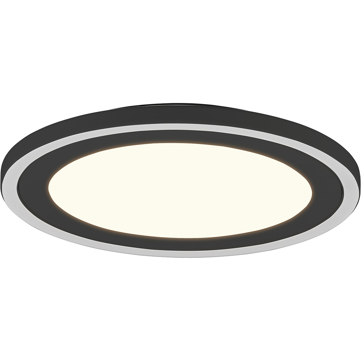 LED Deckenlampe - Deckenbeleuchtung - Trion Coman - 24.5W - Warmweiß 3000K - Rund - Matt Schwarz - Kunststoff