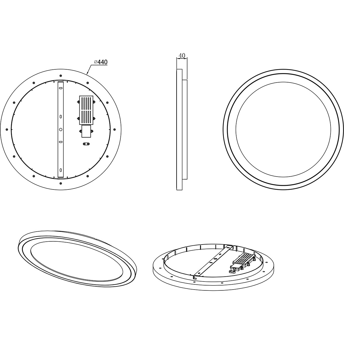 LED Deckenlampe - Deckenbeleuchtung - Trion Coman - 29W - Neutralweiß 4000K - Rund - Matt Weiß - Kunststoff