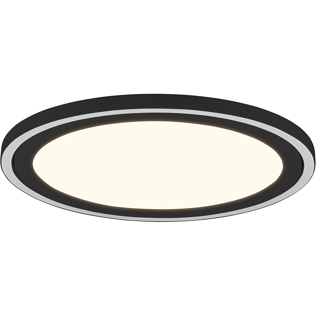 LED Deckenlampe - Deckenbeleuchtung - Trion Coman - 29W - Warmweiß 3000K - Rund - Matt Schwarz - Kunststoff