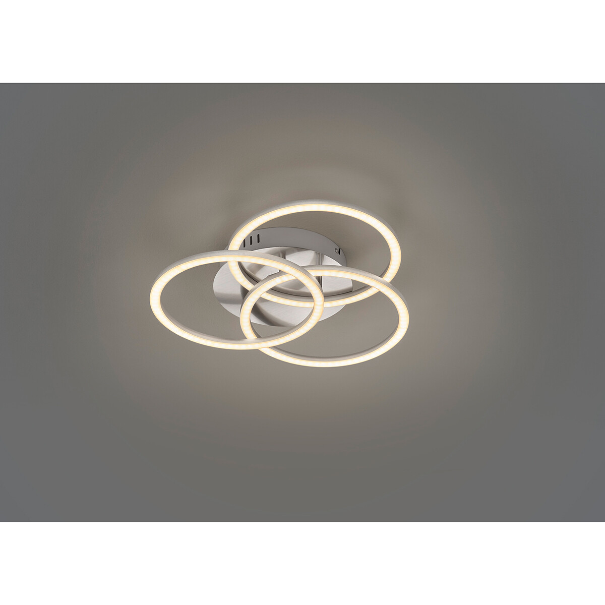 LED Deckenlampe - Deckenbeleuchtung - Trion Corcol - 27W - Anpassbare Lichtfarbe - Rund - Matt Nickel - Aluminium