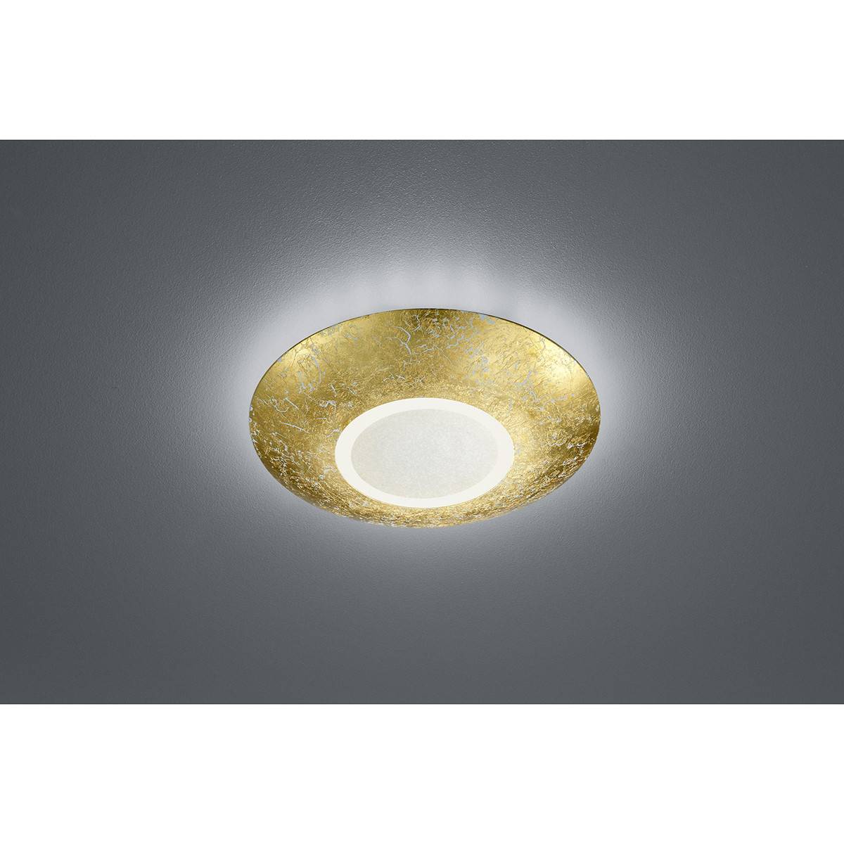 LED Deckenleuchte - Trion Cuno - 15W - Warmweiß 3000K - Rund - Matt Gold - Aluminium