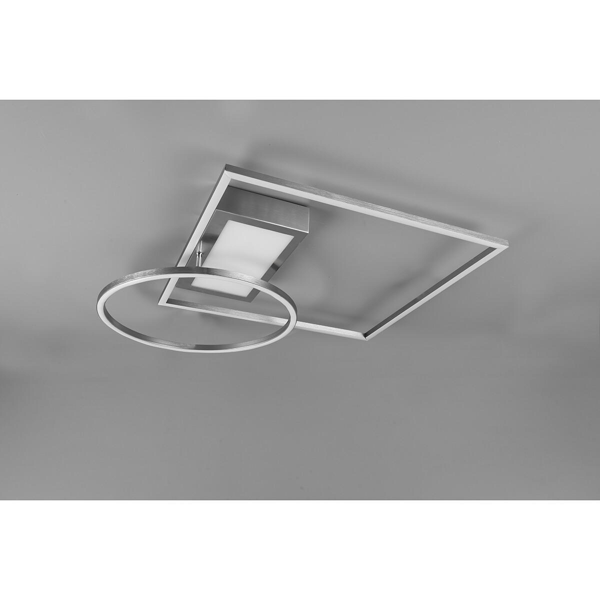 LED Deckenlampe - Deckenbeleuchtung - Trion Dowino - 33W - Anpassbare Lichtfarbe - Fernbedienung - Dimmbar - Quadrat - Matt Nickel - Aluminium