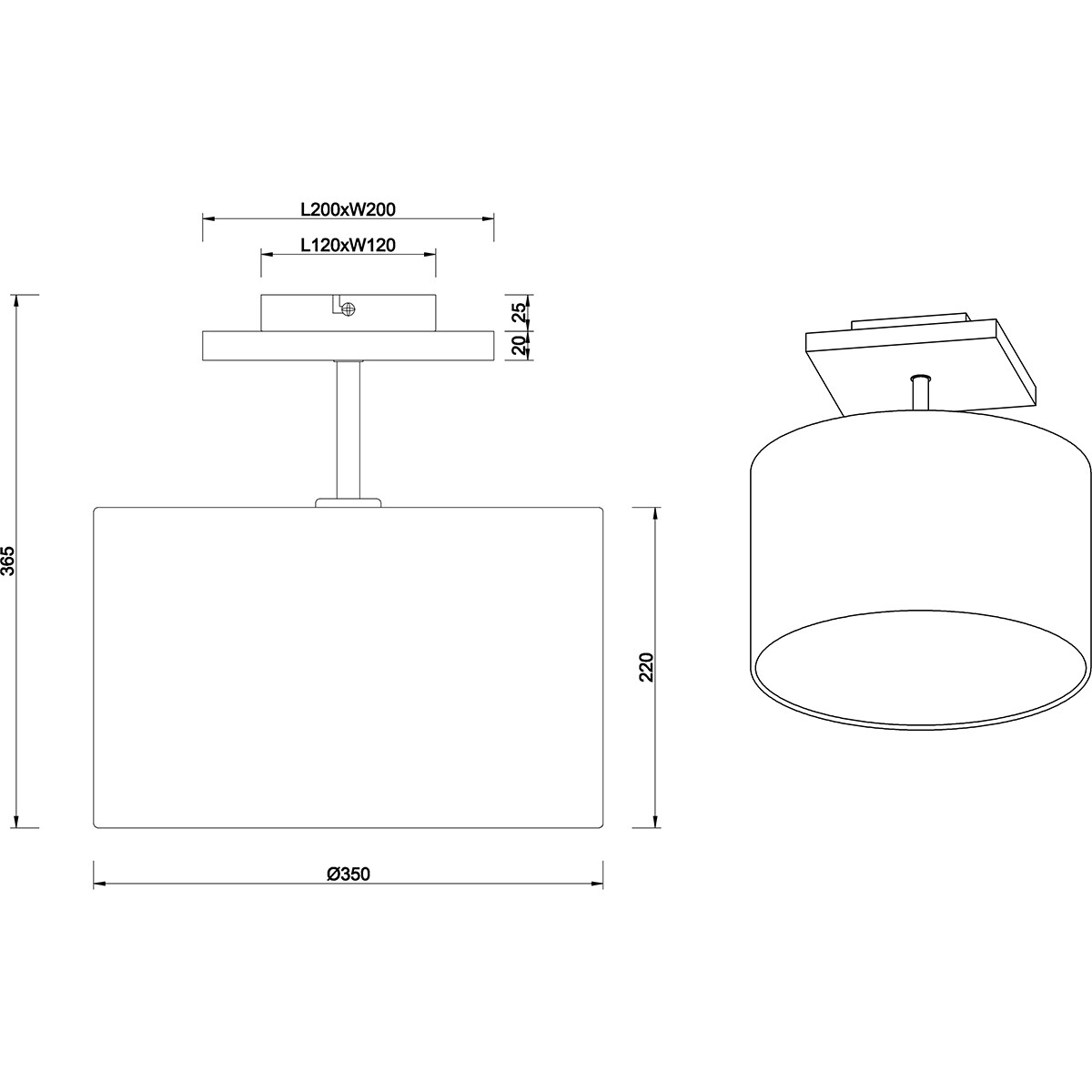 LED Deckenlampe - Deckenbeleuchtung - Trion Elmas - E27 Fassung - Rund - Antik-Nickel - Aluminium