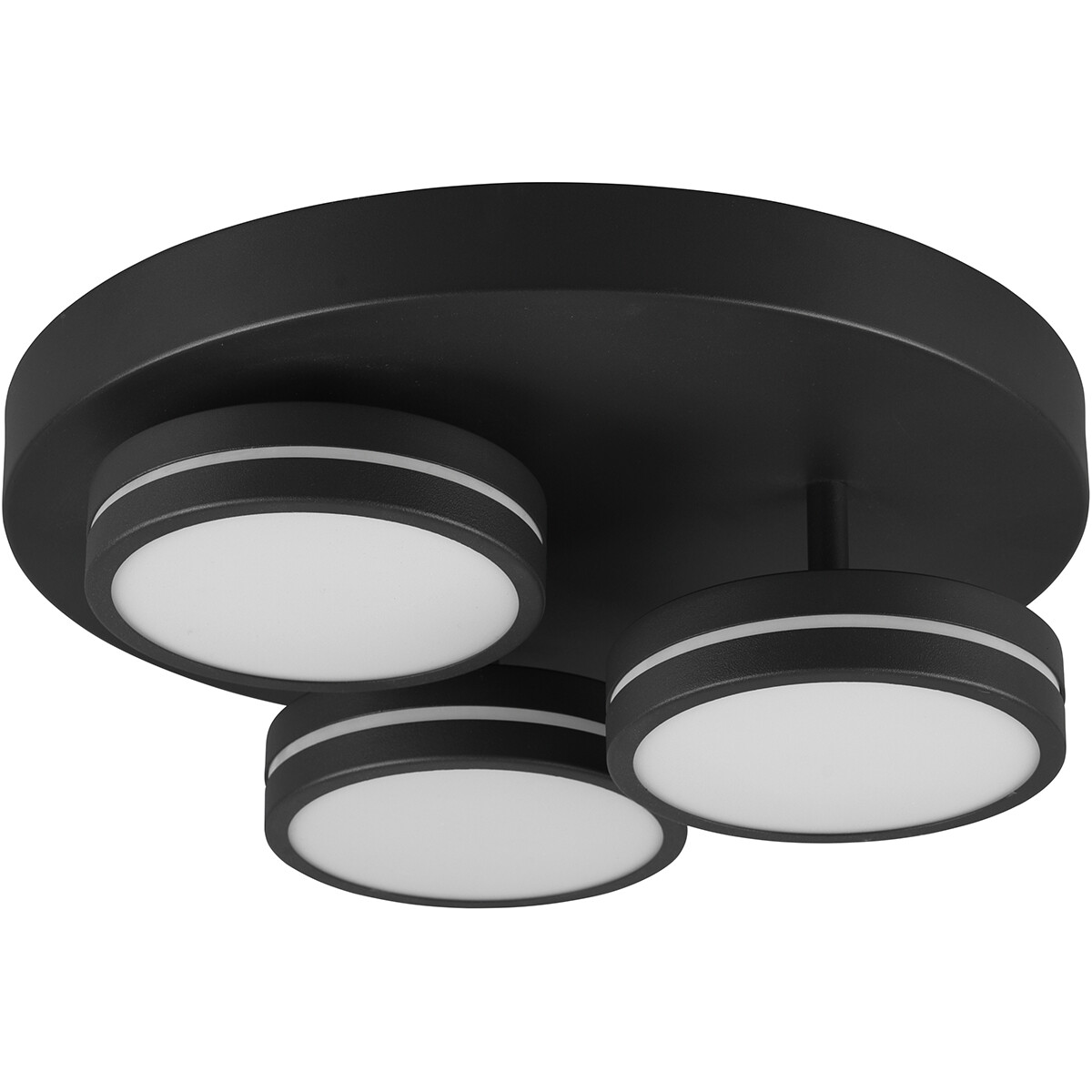 LED Deckenlampe - Deckenbeleuchtung - Trion Franco - 25.5W - Warmweiß 3000K - 3-flammig - Dimmbar - Rund - Matt Anthrazit - Aluminium