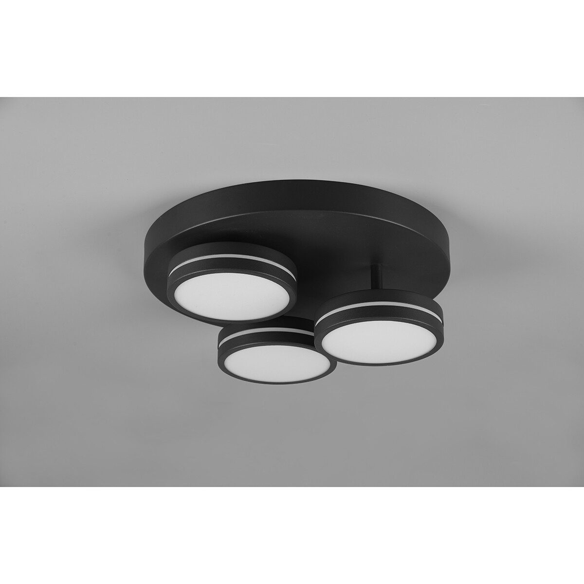 LED Deckenlampe - Deckenbeleuchtung - Trion Franco - 25.5W - Warmweiß 3000K - 3-flammig - Dimmbar - Rund - Matt Anthrazit - Aluminium