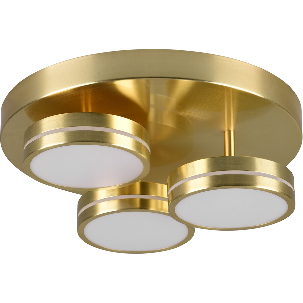 LED Deckenlampe - Deckenbeleuchtung - Trion Franco - 25.5W - Warmweiß 3000K - 3-flammig - Dimmbar - Rund - Matt Gold - Aluminium